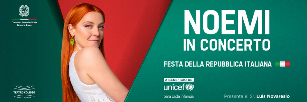 NOEMI IN CONCERTO  Festa della Repubblica Italiana  Disponible a partir del viernes 10 de junio 21h